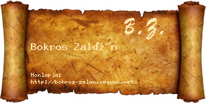 Bokros Zalán névjegykártya