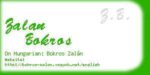 zalan bokros business card